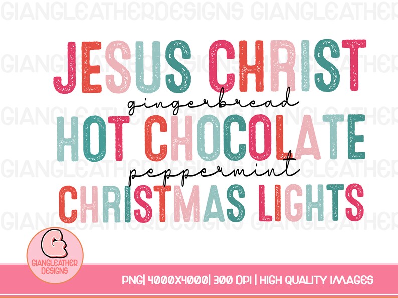 Jesus Christ Gingerbread Hot Chocolate Peppermint Christmas Etsy