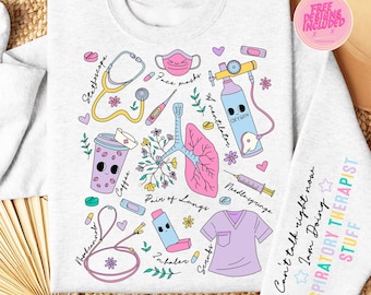 Can’t Talk Right Now Doing Respiratory Therapist Stuff png,Respiratory Therapist stuff png,RT NURSE png,RT doodles png,retro Nurse png