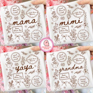 Cottagecore Floral Mama Bundle Png, Mama Png, Retro Mama png, Floral Mama png, Grandma png, Mother's Day, Best Mom Ever Png, Yaya Mimi Png image 4