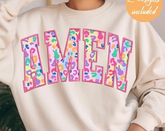 Amen Embroidered png,Amen varsity PNG,floral amen png,Jesus easter png,easter christian png,easter varsity png,easter bible verses png