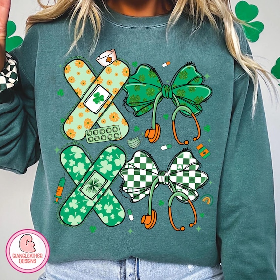 Nurse coquette St Patricks day png, nurse png, patrick png, St Pattys day png, St Patrick Day Nurse png, Stethoscope bow png,Nurse St Pattys