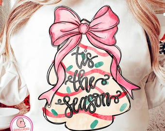 Coquette christmas tree cakes png, pink christmas png, Little Debbie Christmas Cakes Png, tis the season png, Christmas png, watercolor png