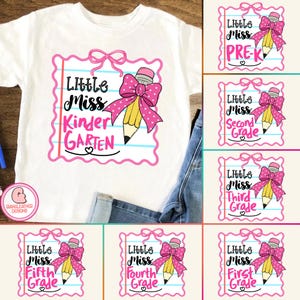 Little Miss Kindergarten Png, Back to School Png, School Shirt Design ...