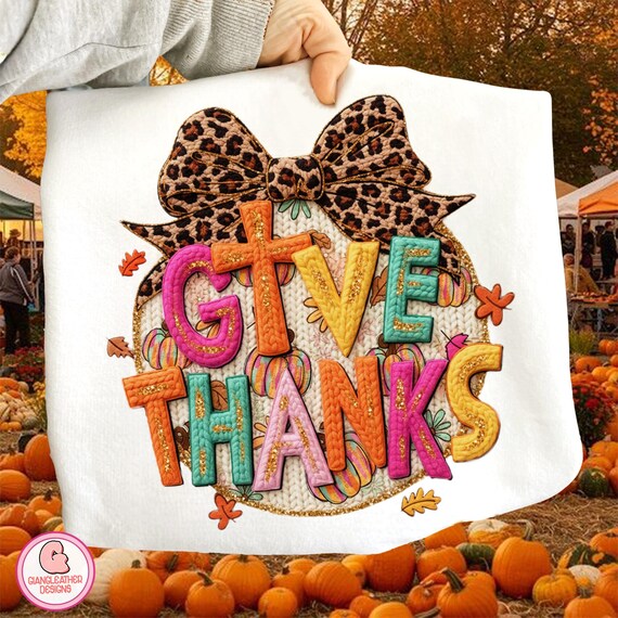 Give Thanks png, Knitted Yarn Thanksgiving png, Trendy Fall Coquette Png, thanksgiving png, Jesus png, Coquette Bow Png, Preppy Thanksgiving