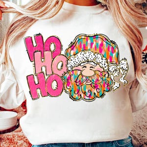 Colorful brushstroke santa png, ho ho ho png, santa coquette png, christmas png, brushstroke christmas png, christmas png,tis the season png