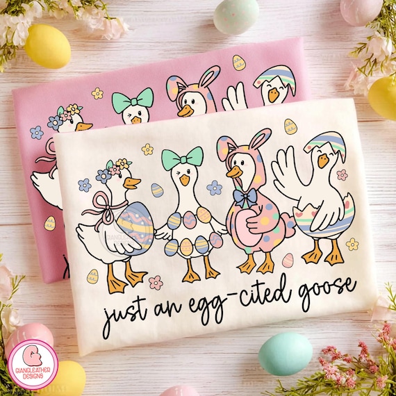 Just An Egg-cited Goose Png, Goose Easter Png, Coquette Egg png, Brushstroke Easter png, Retro Easter Png, Silly Goose Easter Png, Goose Png