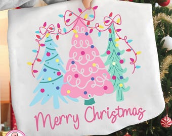 Merry and Bright Png, Christmas Tree Coquette png, Colorful Brushstroke Christmas Tree png,christmas png,Christmas Lights Png,Tis The Season