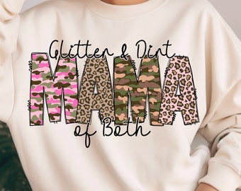 Glitter and Dirt Mama of Both png,camouflage mama png,glitter and dirt png,mama of both png,Leopard Camo Mom png,Mama PNG,Mom life Png