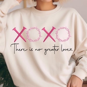 XOXO png,thorn of crown png,there is no greater love png,XOXO Embroidered png,christian valentine png,bible verse png,retro valentine png