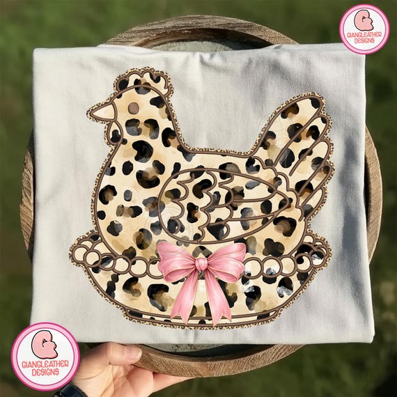 Leopard Vintage Hen In A Nest Png,  Leopard Hen Png, Vintage Grandma Png, Thrifted decor, Vintage Easter Png, Cottagecore Vintage Design