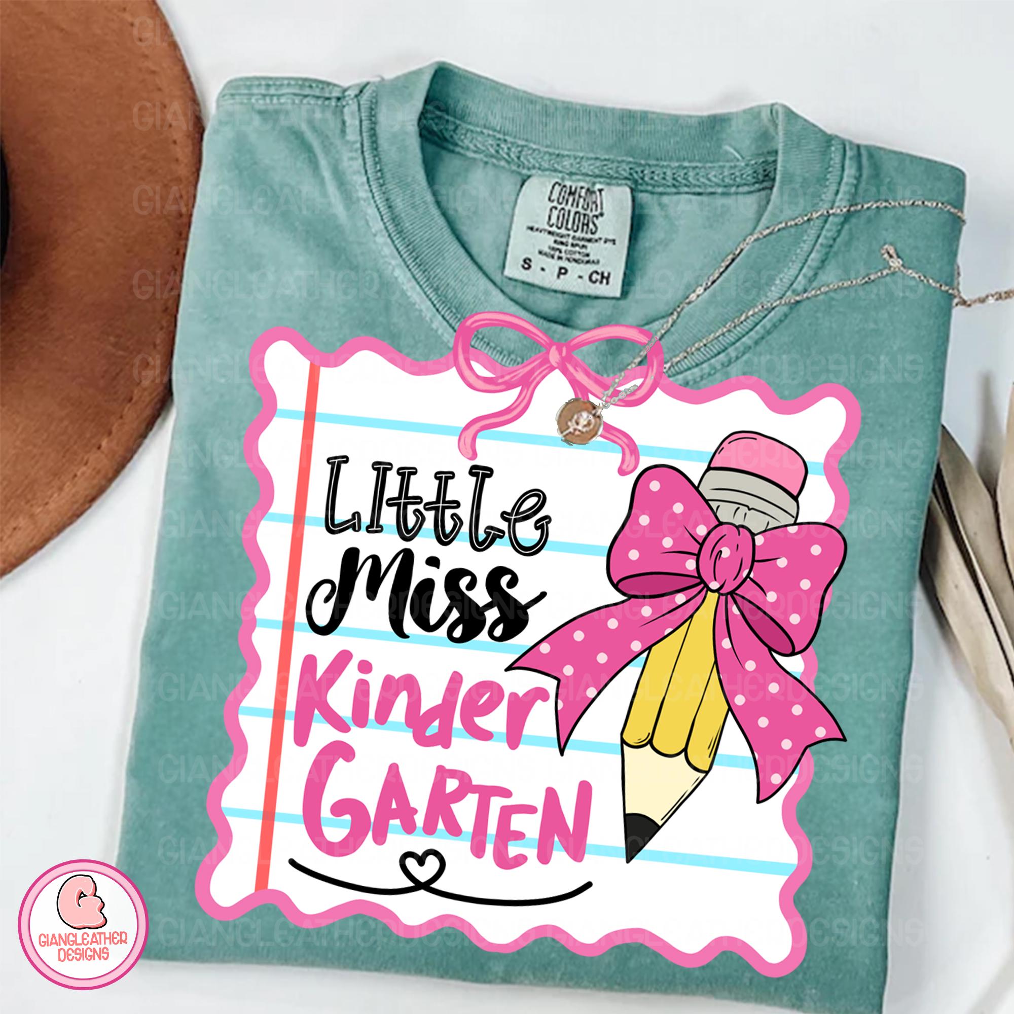 Little Miss Kindergarten Png, Back to School Png, School Shirt Design ...