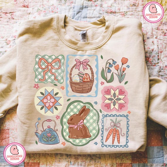 Vintage Easter png, Thrifted decor, Vintage Easter Png, Bunny Easter png, Easter Shirt, Coquette CottageCore Easter, Bunny Png,Farmhouse Png