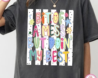 Doing My Best png, Cute School Testing Day Png, Stripes School Png, Mental Health Awareness Png, Test Day png, ADHD Neurodivergent,