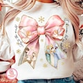 Pink Jesus christmas coquette bow png, pink christmas png, oh come let us adore him png, christmas png,  christmas nativity png, Joy png