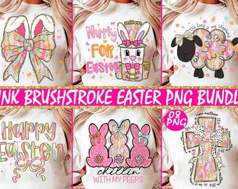 Brushstroke Easter png bundle, Easter png,coquette easter png, bible verse png,Happy easter png