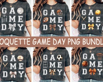 Game day png bundle,Sports Coquette Bow png,game day png,Soccer png,Football png,Volleyball png,Baseball png,basketball png,School Team png
