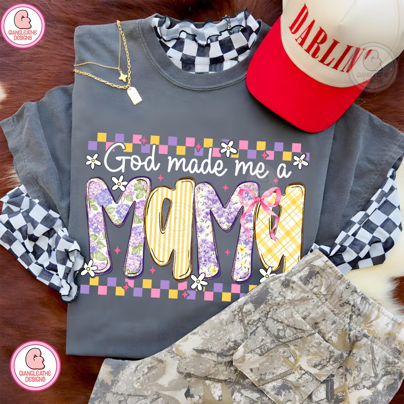 Mama Rasheed Gor God Made Me A Mama Png, Floral Christian Mom, Praying Mama Png, Mothers ...
