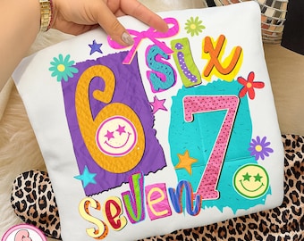Six Seven PNG, Six Seven 6 7 Meme PNG, Internet Joke Digital Design, Trending Social Media humor, Viral TikTok Phrase Funny Saying PNG