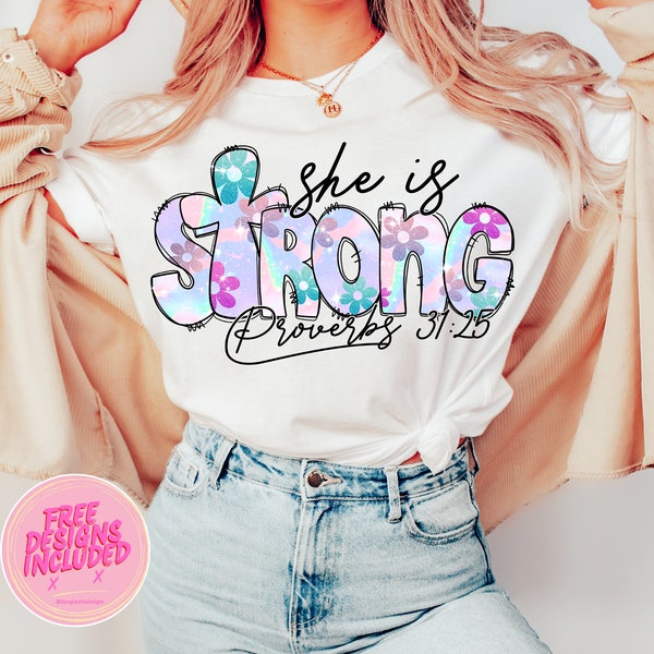 She Is Strong png,she is strong doodles png,Proverbs 31 Svg,Christian Quotes png,Pastel mom christian png,Bible Verse png,mothes day png