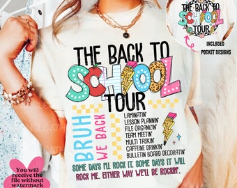 The back to school tour png,Bruh we back png,Back to school png,back to school sublimation,Teacher Png,Retro Teacher png,school doodles png