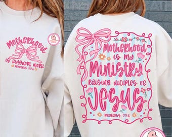 Motherhood is Kingdom Work png, Christian Mom png, motherhood png, Retro Christian Mom png, Christian png, Mothers Day png, Bible Verse Png