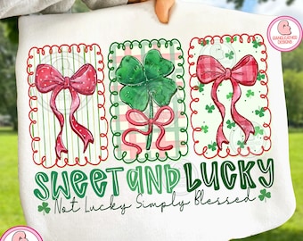 Retro Patrick png, Blessed Vibes png, Not Lucky Simply Blessed png, Retro Coquette St. Patrick's Day png, trendy Ierse png, Coquette Luck png