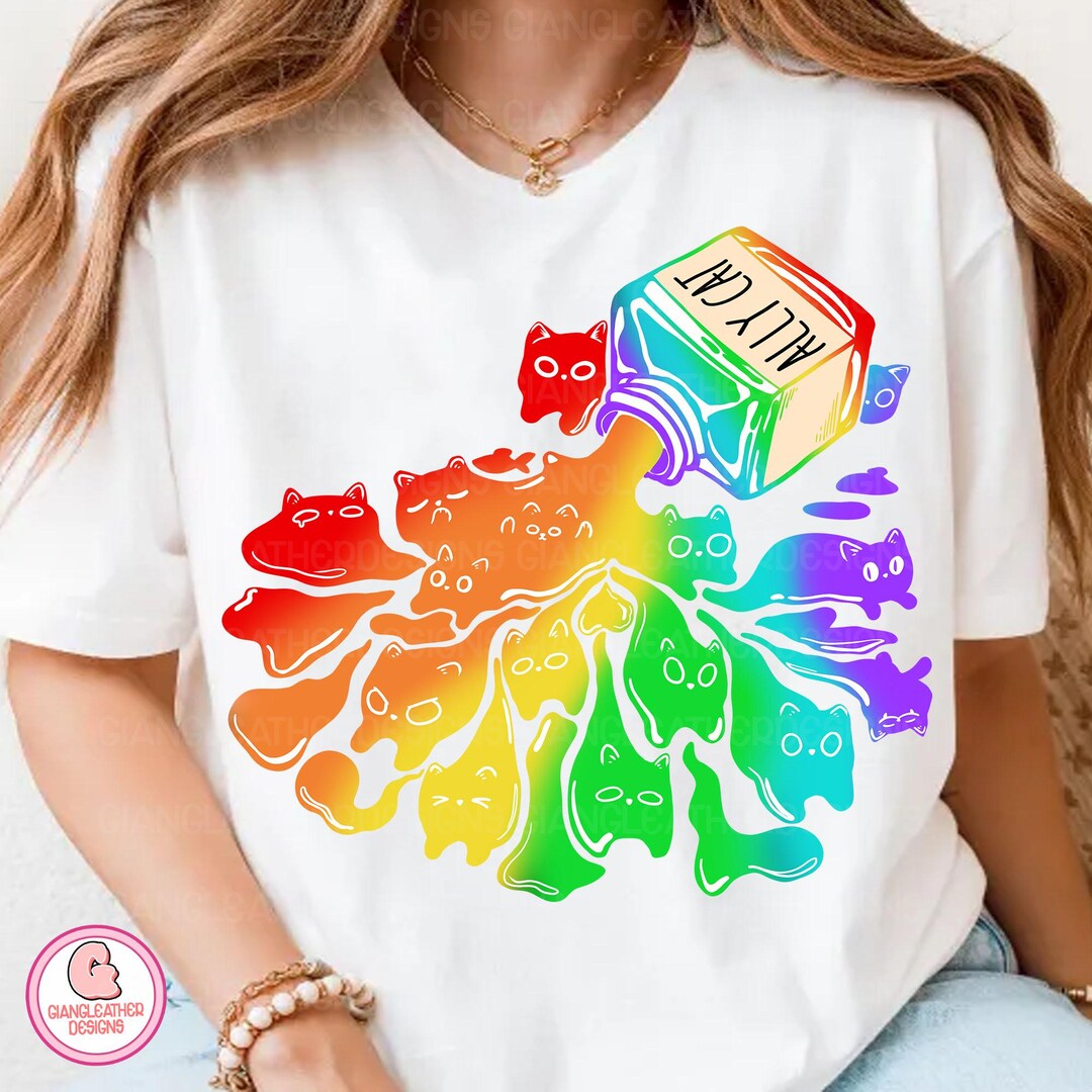 Ally Cat Png, LGBT Png, Ally Cat Be Kind Gay Rainbow Png, Social ...