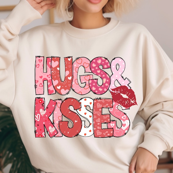 Hug and kisses png,retro kiss valentine png,Hugs and Kisses sublimation,valentine doodles png,red valentine's day png,Happy Valentines Day