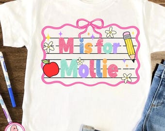 Custom Name PNG, First Day Of School Digital Print, Kids Back To School png, Cute Toddler School Outfit for Boy Girl, Back To School Png
