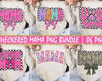 Checkered Mama coquette png bundle, retro mama png, Camouflage Mama png, senior mom png, mama coquette png, mothers day png, Pink Mama png