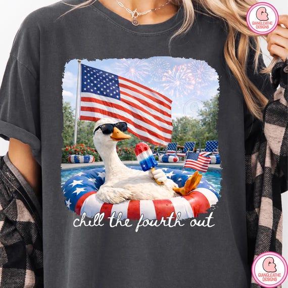 Chill The Fourth Out png, Outdoors Nature, 4th of July png, Independence Day Png, American png, Just An America Goose, Goose 4th of July Png
