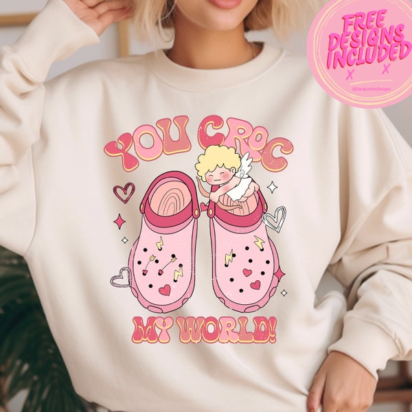 You croc my world png, funny croc valentine png, cupid png,funny valentine quotes png,retro valentines day png, valentine png