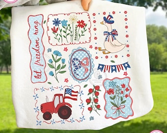 Cottagecore Floral USA Goose Png, Patriotic Coquette, Independence Day Png, 4th Of July png, Cottagecore Goose Strawberry PNG, Vintage Farm