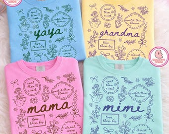 Cottagecore Floral Mama Bundle Png, Mama Png, Retro Mama png, Floral Mama png, Grandma png, Mother's Day, Best Mom Ever Png, Yaya Mimi Png