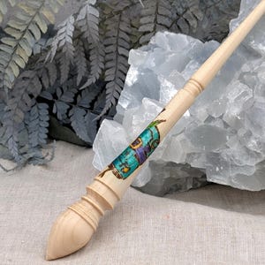GRIMOIRE ATTICUS Maple wood supported spindle for supported spinning - supposed to spin your own yarn by hand