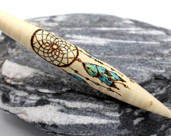 DREAMCATCHER GWENDOLYN ondersteunde spindel van gekruld esdoornhout voor ondersteund spinnen - wordt verondersteld je eigen garen met de hand te spinnen
