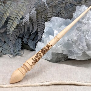PHOENIX GARDEN ATTICUS Maple wood supported spindle for supported spinning - supposed to spin your own yarn by hand