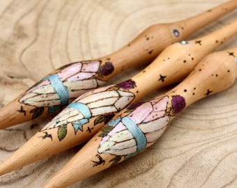 MAGIC CRYSTAL MAEVE Alder Phang-spindel voor ondersteund spinnen, bedoeld om je eigen garen met de hand te spinnen