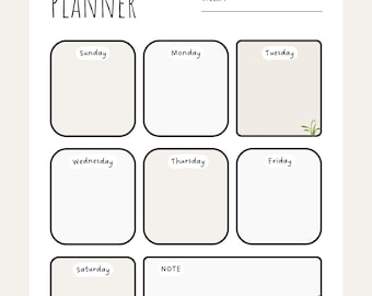 Weekly planner, digital planner, printable planner, planner, instant download, minimal productivity planner