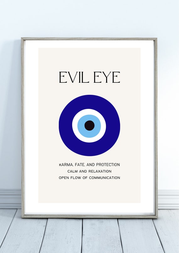 Evil Eye Print | Evil Eye Meaning | Evil Eye Design | Spiritual Wall Art |  Instant Download | Minimal Wall Art | Wall Decor | Home Decor
