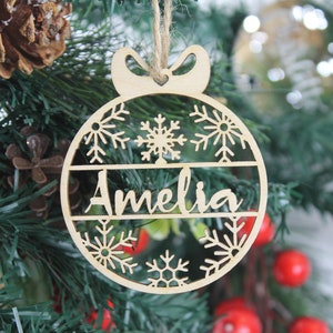 Choose a colour - Personalised Christmas Baubles | Wooden Christmas Bauble | Christmas Tree Decoration | Personalised Christmas Decoration