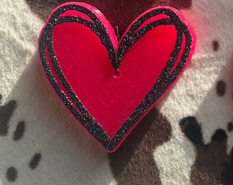 Ambientador para coche con forma de corazón brillante: color rosa