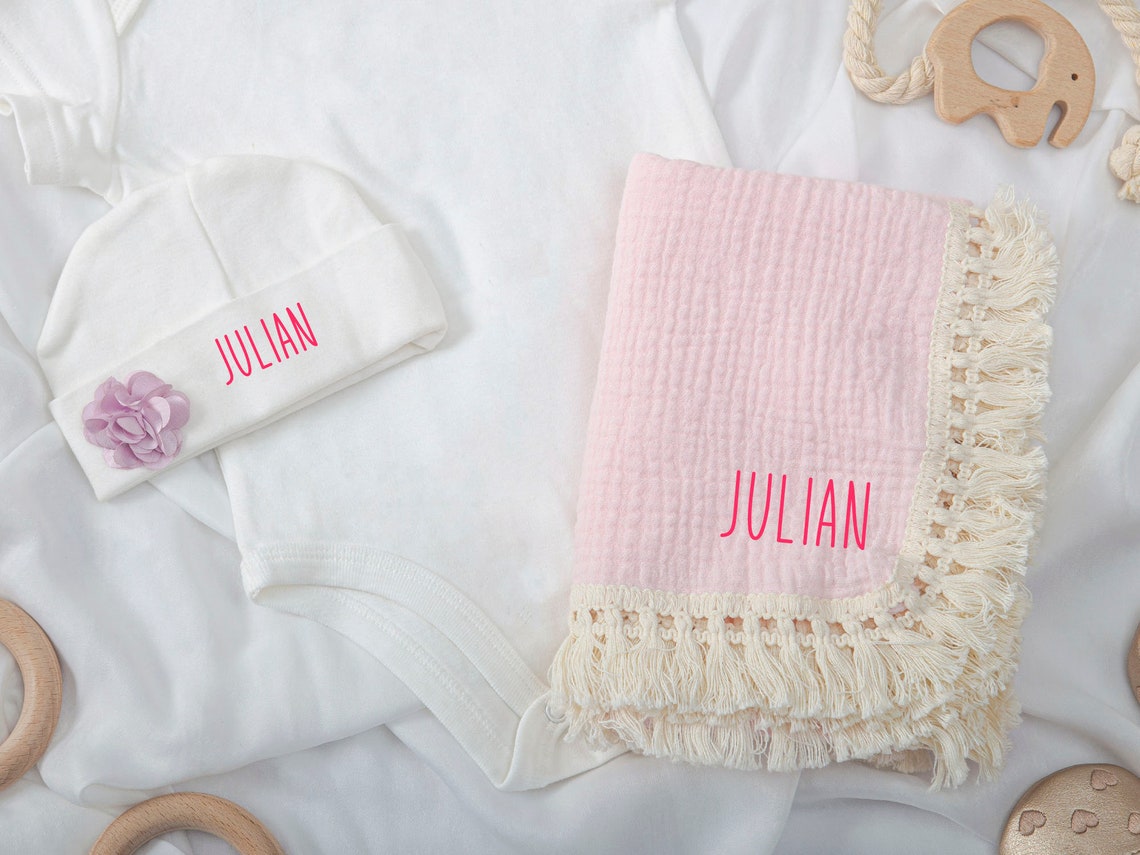 Personalized Cotton Baby Blanket Personalised With