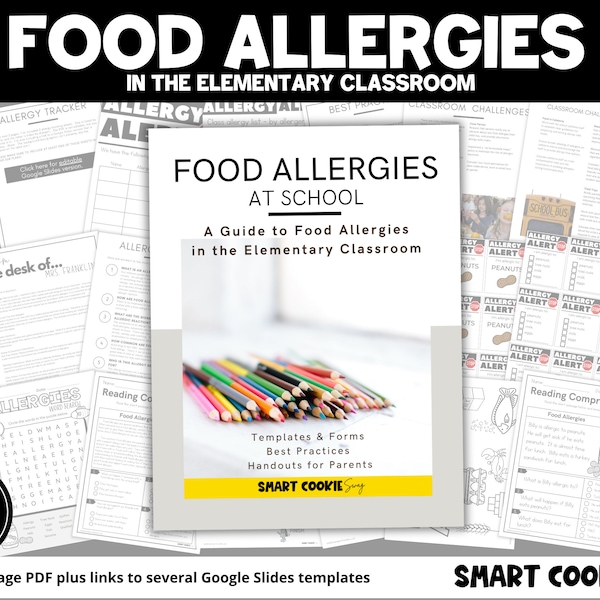 Guide to Food Allergies at School | Elementary Teachers | Classroom Guide | Trackers | Allergy Posters | Forms & Templates | Peanut Allergy