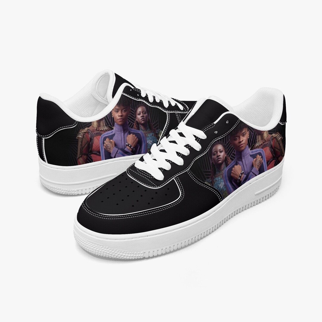 Black Panther Shoes Shuri Sneakers Leather Low Tops for Men Etsy