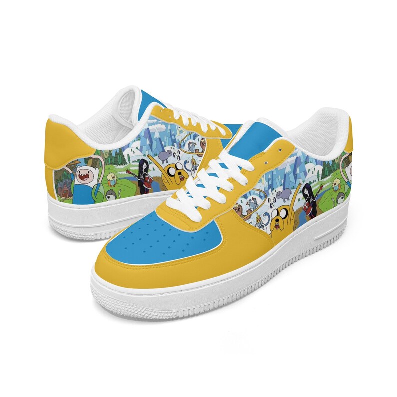 Adventure Time Shoes Jake Finn Sneakers Leather Low Tops for Etsy