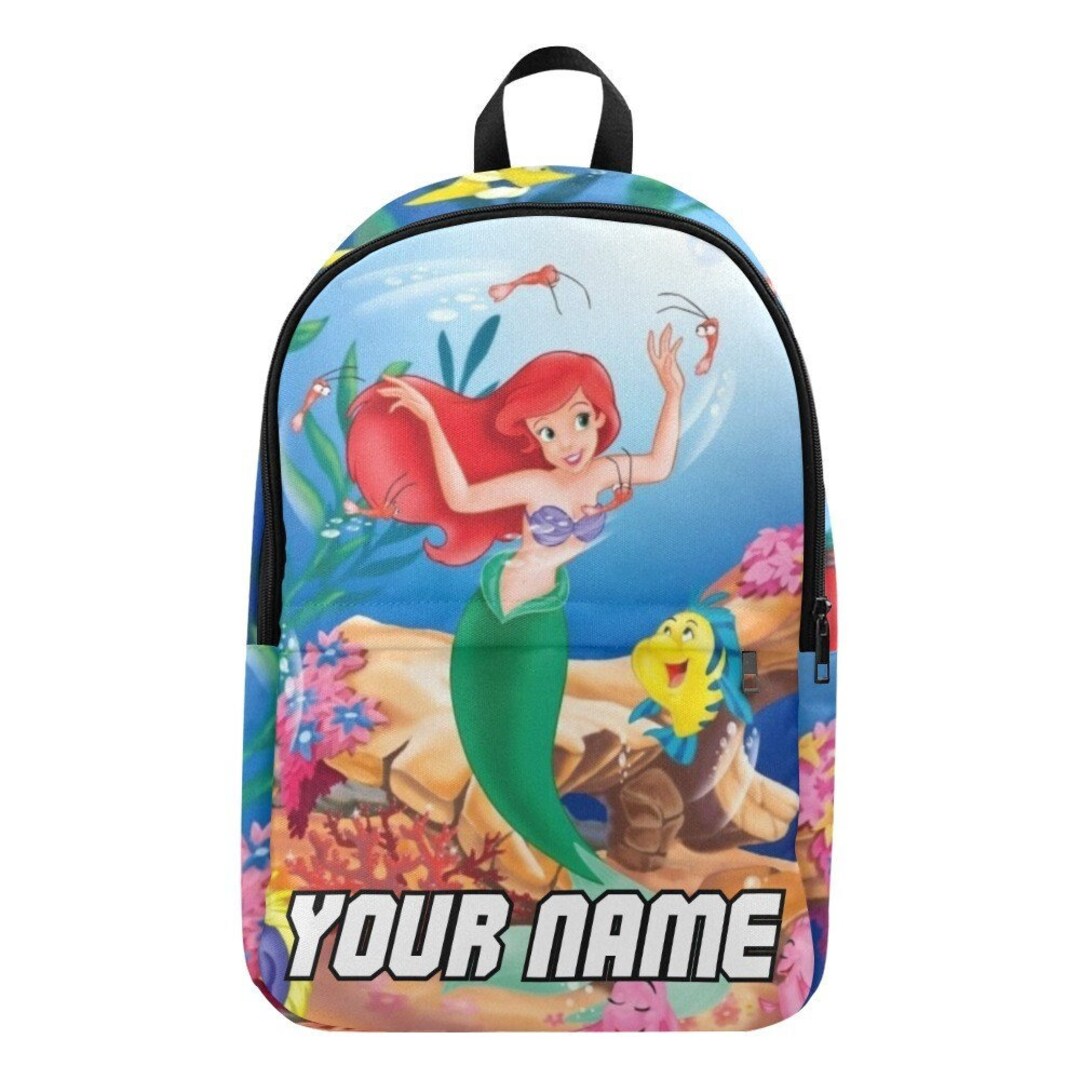 The Little Mermaid Backpack Custom School Bag With Name. Etsy