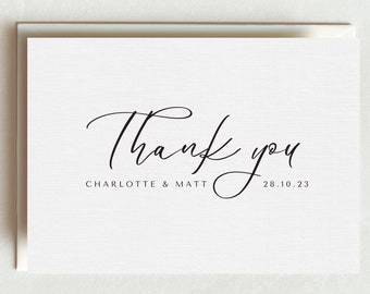 Personalised Wedding Thank you Cards, Thank you Cards with envelopes, Wedding Cards, Thank you Wedding Cards, Bulk Thank you Wedding Cards