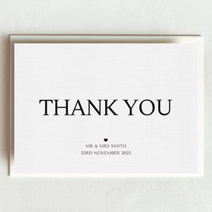 Pack of thank you wedding cards, thank you gift card, newlywed thank you card, bulk thank you cards, thank you wedding cards, bulk cards