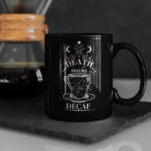 11oz Coffee Mug Black Skeleton Decaf Funny Fall Birthday Gift Weird Emo Stuff Hot Tea Holiday Housewarming Present